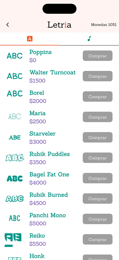 Letria: Personalización visual
